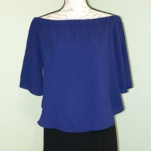 Navy Blue off Shoulder Blouse